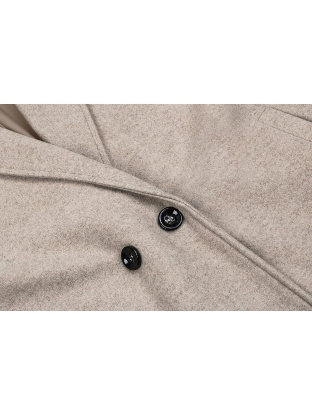 Women's Khaki Notched Collar Wool Blend Single Breast Midi Long Trench Coat - Picture 5 of 6